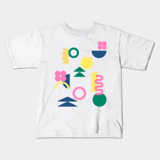 Simple Abstract Whimsy Shapes in Bright Colors Kids T-Shirt